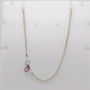 925 Silver Necklace with Lobster Lock.A Hrt shape Zircon attached.